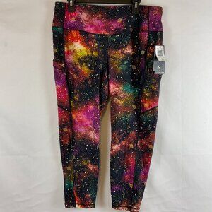 Torrid Active Cropped Legging 2X Galaxy Cosmo Black Magenta Green Yellow New NWT